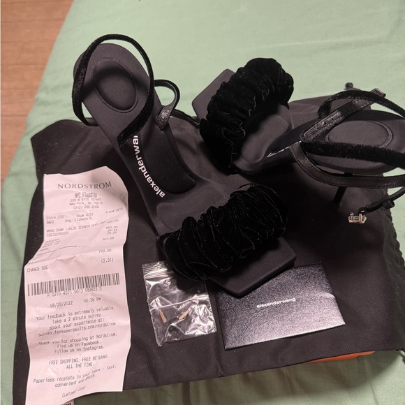 Alexander Wang Julie Scrunchie High Heel Sandals - Picture 1 of 6